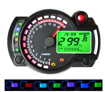 NYESTE KOSO RX2N lignende digitalt LCD-Motorcykel kilometertæller 7colors speedometer justerbar MAX antal 299KM/H