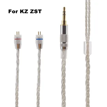 Nyeste KZ ZST ED12 ES3 Kabel 2pin 0,75 mm Opgraderet Sølv Forgyldt Kabel-Hovedtelefon Opgradere Kabel Til KZ Øretelefoner KZ ZST ED12 ZS10