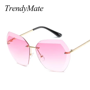 Nyeste Mode Ocean Pink Uindfattede Solbriller Kvinder Brand Designer Mænd Sol briller Sommer-Brillerne Oculos UV400 1171T