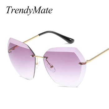 Nyeste Mode Ocean Pink Uindfattede Solbriller Kvinder Brand Designer Mænd Sol briller Sommer-Brillerne Oculos UV400 1171T