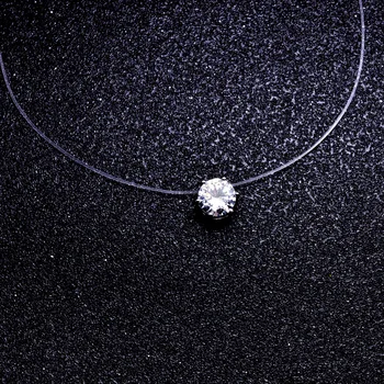 Nyeste mode smykker tilbehør Gennemsigtig fiskesnøre crystal choker halskæde for par elskende' N293