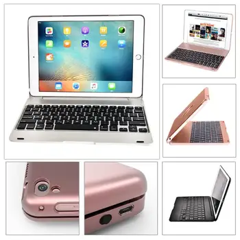 Nyeste Solid Trådløs Bluetooth 3.0 Tastatur taske til iPad air1/2 iPad Pro9.7 iPad 9.7(2017) Stødsikkert Beskyttende Dække Sagen