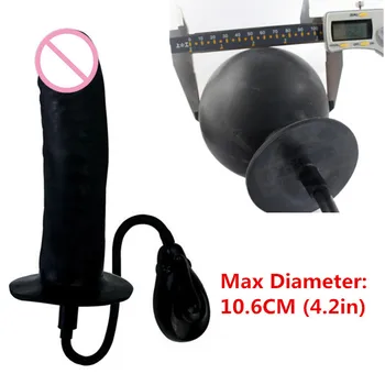 Nyeste Super Store Oppustelige kæmpe dildo stor Anal plug (Max 10.6 cm),Oppustelige Dildo Pumpe,Vibrerende Penis,Butt plug anal kugler