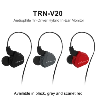 Nyeste TRN V20 DD+BA-Hybrid I Øret Hovedtelefon HIFI DJ Monitor Kører Sport Hovedtelefoner Øreprop Headset Med 2PIN Kabel KZ ZS5