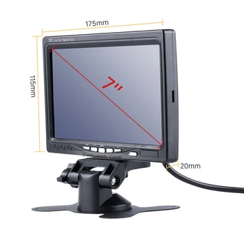Nyeste Universal 7 Tommer 1024*600 HD Bil Skærm Auto Parkering Omvendt Backup Kamera, Digital Video Recoder DVR TFT-LCD-Display, AV