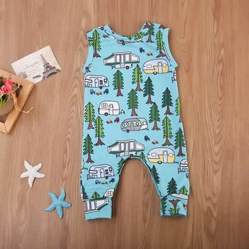 Nyfødte Baby Boy Tøj Sparkedragt Uden Ærmer Buksedragt Playsuit Søde Bomuld Tøj Baby Drenge Rompers Tøj 0-24