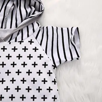 Nyfødte Baby Piger Dreng Hætteklædte Romper på Tværs Buksedragt Tøj Baby One-stykker Tøj