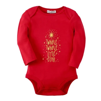 Nyfødte Jumpsuits Baby Pige Tøj Overvejede Stjerner Langærmet Bodyer Foråret Efteråret Infantil Baby Body Rød Samlede Tøj