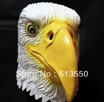 Nyligt Eagle Maske Hoved Deluxe-Kvalitet Voksen Overhead Latex Dyr Maske Sjove Halloween Rekvisitter
