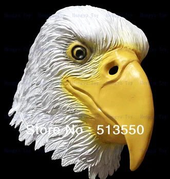 Nyligt Eagle Maske Hoved Deluxe-Kvalitet Voksen Overhead Latex Dyr Maske Sjove Halloween Rekvisitter
