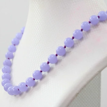 Nyligt lilla violet jade sten, kalcedon 8mm 10mm 12mm hot salg sten runde perler pop diy smykker halskæde gør 18