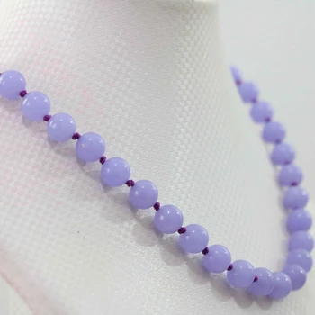 Nyligt lilla violet jade sten, kalcedon 8mm 10mm 12mm hot salg sten runde perler pop diy smykker halskæde gør 18