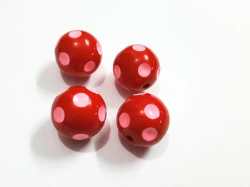 Nyt Design !! 20mm 50stk/masse Rød Med Pink Emalje Polka Dot Perler Til Valentine ' s Dag Jewelr at Gøre