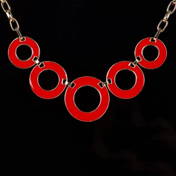 Nyt Design for Mode Kvinder, Perler, Emalje Hule ud rundhed Gyldne Kæde Halskæde til kvinder gave #N053