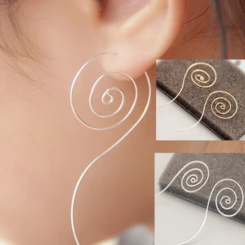 Nyt Design Splint Guld Tribal Indien Hoops Spiral Messing Øreringe Sigøjner