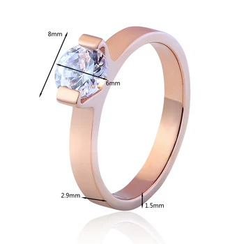 Nyt Design, Størrelse 4 Til 10 Multi-Facetteret AAA Zircon Rustfrit Stål Ring Bryllup Smykker Ring Bedste Gave Til Kvinder Og Piger