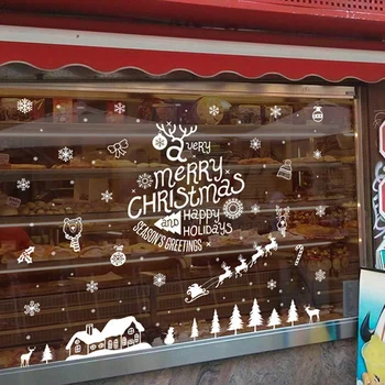 Nyt Mærke DIY Jul Dekoration af Forbrugsstoffer For at Fremvise Glas Vindue Klistermærker Tapet Væg Udsmykning Flytbare Væg Sticker