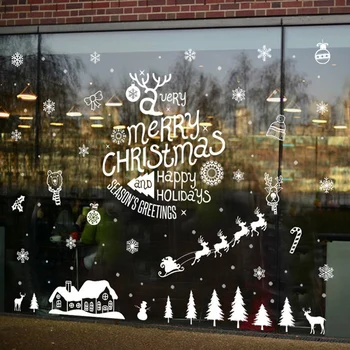 Nyt Mærke DIY Jul Dekoration af Forbrugsstoffer For at Fremvise Glas Vindue Klistermærker Tapet Væg Udsmykning Flytbare Væg Sticker