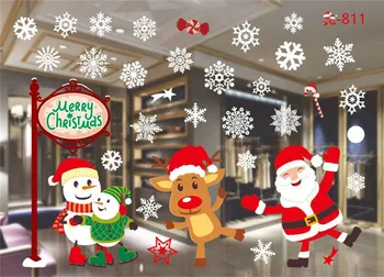 Nyt År-Vindue, Glas, PVC Wall Sticker Jul DIY Sne By Wall Stickers Hjem Decal juledekoration til Hjemmet Leverancer
