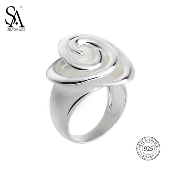 Nytår Gave Ægte 925 Sterling Sølv Bryllup Ringe Blomst Fine Smykker 925 Sterling-Sølv-Smykker Ring for kvinder
