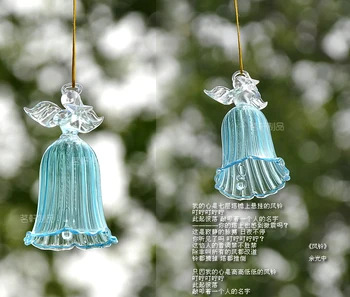 O. RoseLif Japan Hot Bryllup Dekoration Bryllup Gennemsigtigt Glas Engel Summer Wind Chime Smuk Gave Bil Vedhæng Gaver