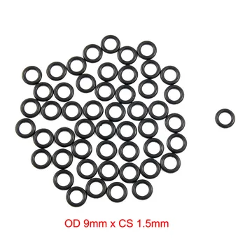 OD 9mm x CS 1.5 mm nitril NBR black seal skive o-ring pakning