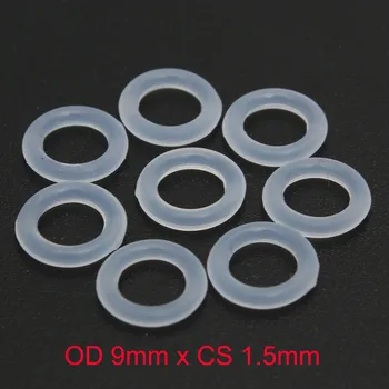 OD 9mm x CS 1.5 mm VMQ PVMQ Gennemsigtige SILIKONE O-ring O-ring Oring Tætning af Gummi Pakning