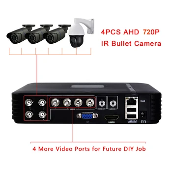 Offentlig 8CH 1080N 5-i-1 Hybrid DVR AHD 720P 4CH 1500TVL Sikkerhed Kamera System 3X ZOOM PTZ-Kamera Pan Tilt Overvågning DIY KIT