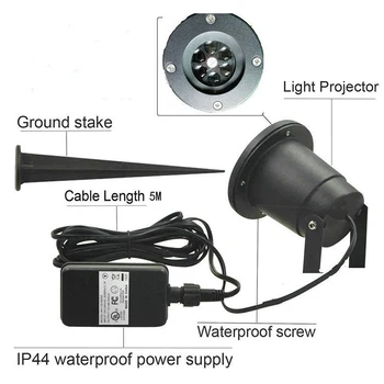 Offentlig IP68 Vandtæt Flytte Sne Laser Projektor Lamper Snefnug julefrokost Landskab LED-Lys Fase Have Lampe