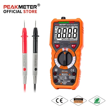 Officielle PEAKMETER Digital Multimeter PM18C med Sand RMS AC/DC Spænding, Modstand Kapacitans Frekvens Temperatur NCV Tester