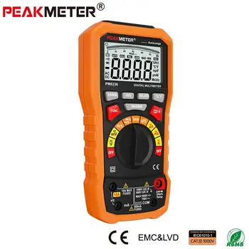 Officielle PEAKMETER PM8236 Auto manual-område område for Digital Multimeter med TRMS 1000V Temperatur kapacitans frekvens Test