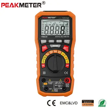 Officielle PEAKMETER PM8236 Auto manual-område område for Digital Multimeter med TRMS 1000V Temperatur kapacitans frekvens Test