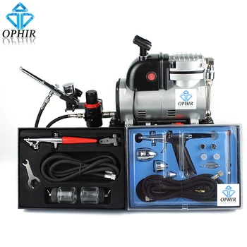 OFIR 3 Airbrush Kit & Professionel Spray Air Brush med Kompressor & Tank for Håndværk Hobby Paint_AC116+004A+050+069