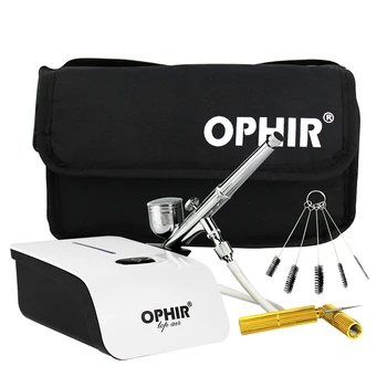 OFIR Airbrush Kit med Kompressor og Rengøring af Værktøj & Taske Air brush Spray til Makeup System Nail Art Krop Maling _AC117W+