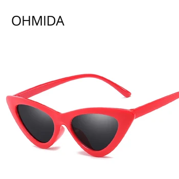 OHMIDA Mode Billige Cat Eye Solbriller Kvinder 2018 Lilla Spejlet solbriller Til Kvinder Retro Vintage Oculos De Sol Feminino