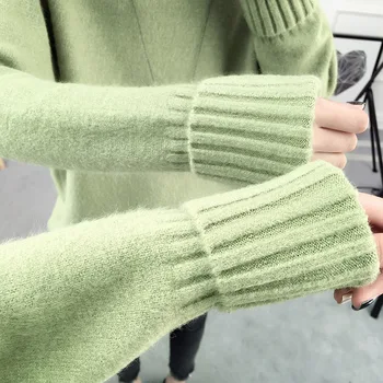 OHRYIYIE Efterår og Vinter Turtleneck Sweater Kvinder 2018 Nye Design Grønne Tykke Tricot Kvinder Sweater Og Pullover Kvindelige Jumper Toppe
