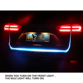 OKEEN bil styling led-kuffert lys stribe Bagklap signal lys stribe Rød&Blå blinklys Hale led glidende flash led stop signal