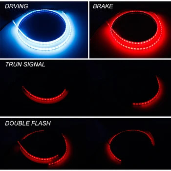 OKEEN bil styling led-kuffert lys stribe Bagklap signal lys stribe Rød&Blå blinklys Hale led glidende flash led stop signal