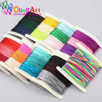 OlingArt 9M 1,0 mm blandet farve Jade linje,Kinesisk Knude String Strik Snore, Reb, Line Wire Smykker Fittings Armbånd Nylon Snor