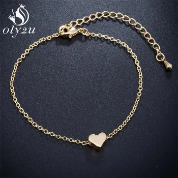 Oly2u Enkel Søde Guld Hjerte Armbånd til Kvinder Billige Stjerne Vedhæng med Kæde Armbånd Valentine ' s Day Gave