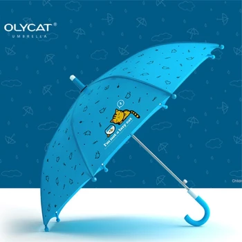 OLYCAT Brand Børn Parasoller Lange Håndtag Vindtæt letvægts Søde Kat Stil Studerende Regn Paraply Farver Kvalitet Paraguas