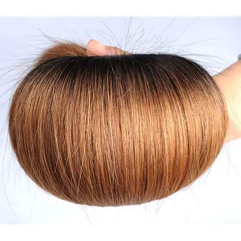 Ombre Peruvianske Lige Hår Bundter Med Lukning Human Hair Extension 1b 30 Blonde Væver 10-26 cm Lysende Stjerne Non Remy