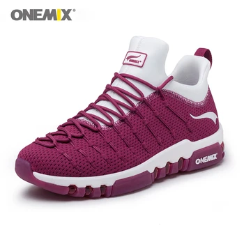 Onemix, der kører sko til mænd walking sko til kvinder, lys åndbart blød indersål for offentlig trekking gå kører sneakers