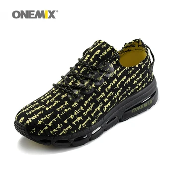 Onemix mænd kører sko kvinder sneakers let strik mesh vamp sneakers dæmpende pude til udendørs jogging, walking sko