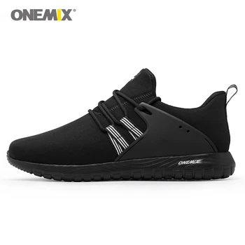 Onemix mænd kører sko udendørs sport sneakers i sort for elsker walking sko hvid kvinder jogging sneakers størrelse EU36-45