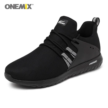 Onemix mænd kører sko udendørs sport sneakers i sort for elsker walking sko hvid kvinder jogging sneakers størrelse EU36-45