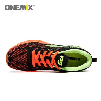 Onemix mænds sport løbesko musik rytme kvinder sneakers åndbar mesh udendørs athletic sko lys Par sko Plus størrelse