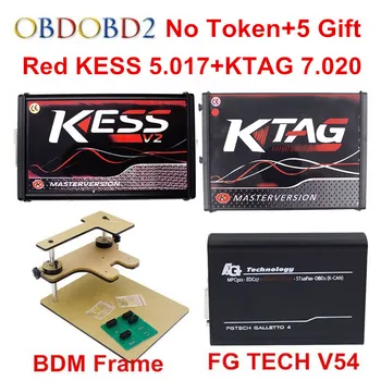 Online Master KESS V5.017 V2.23 + KTAG V7.020 V2.23 +FG TECH V54 0475 + BDM RAMME Ingen Tokens K-TAG ECU Programmør DHL Gratis