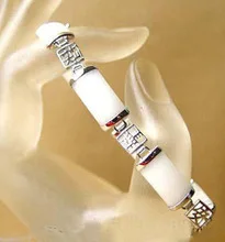 Opal Naturlige Hvide sten Formue Emolument Levetid Afholdt Link Lås Armbånd Bryllup Pige MÆNDS Sølv smykker