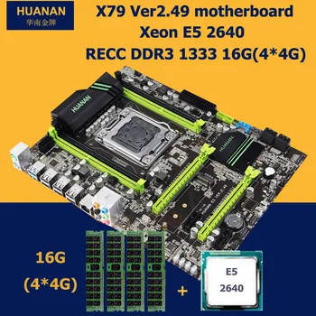 Opbygning af edb-HUANAN X79 LGA2011 V2.49 bundkort CPU RAM kit Xeon E5-2640 (4*4G)16G DDR3 RECC testet før forsendelse